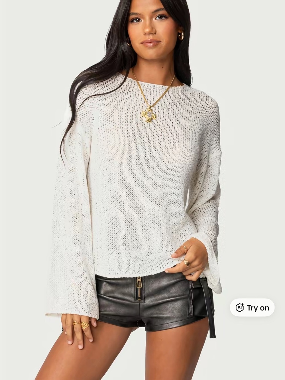 Edikted White Lightweight Knit Sweater - Women's Casual Pullover